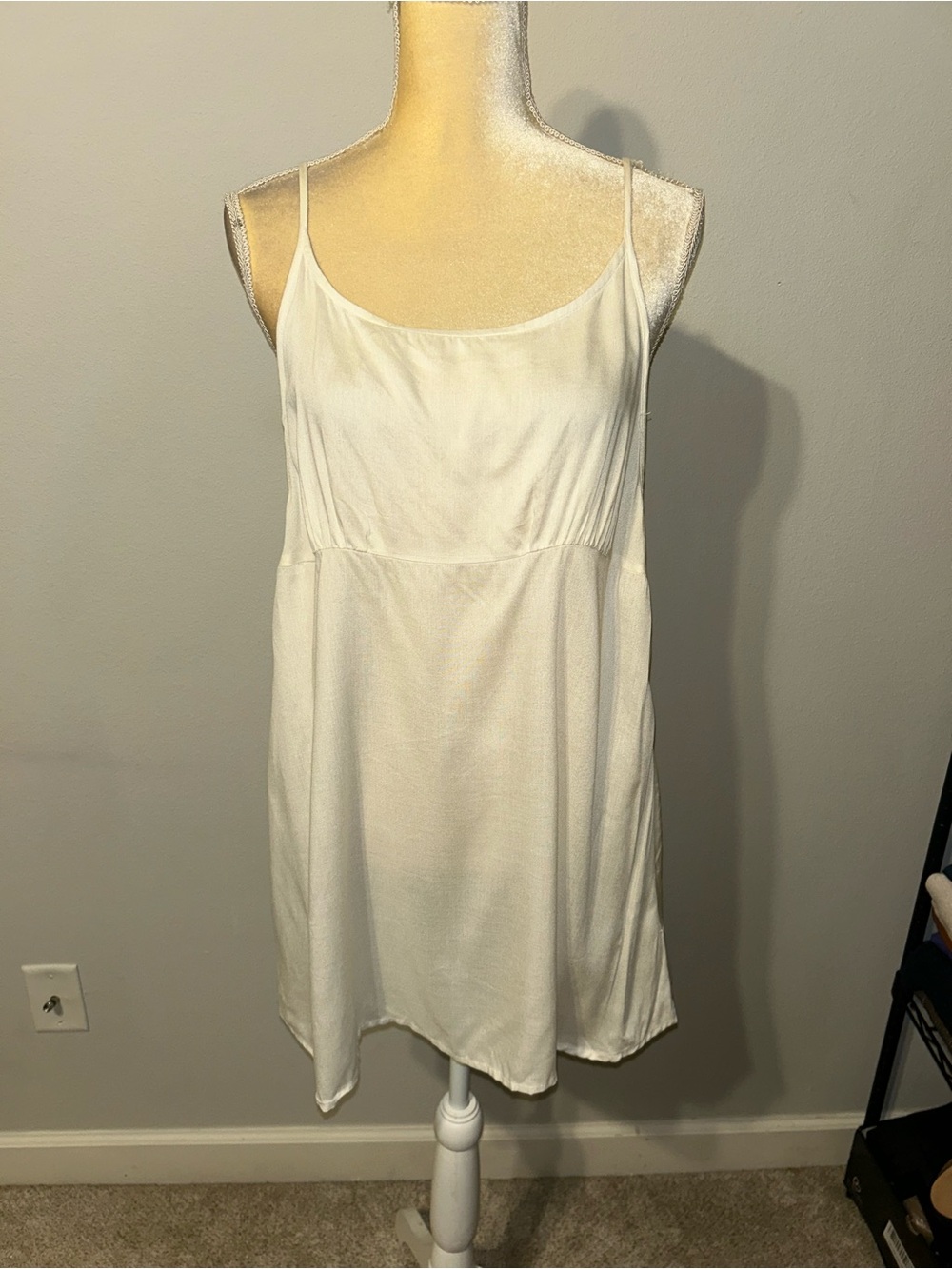 NEW Free People Cream Slip Chemise with Delicate Spaghetti Straps Sz M